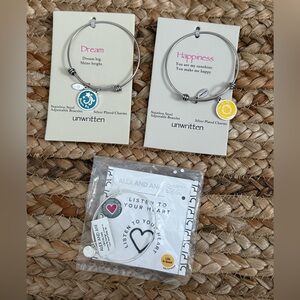 Alex and Ani Silver Bracelet with Heart Charm